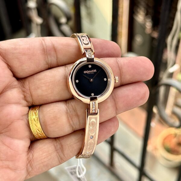 Coach Chrystie Rose Gold Tone Stainless Steel Crystal Accents Quartz For Women. - Image 7