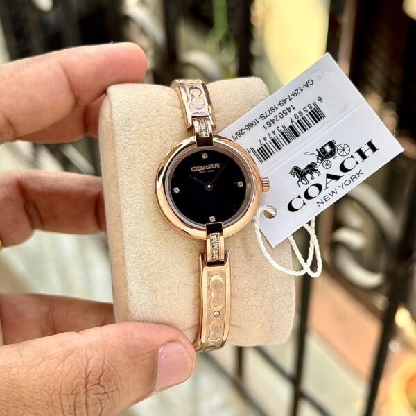 Coach Chrystie Rose Gold Tone Stainless Steel Crystal Accents Quartz For Women. - Image 6