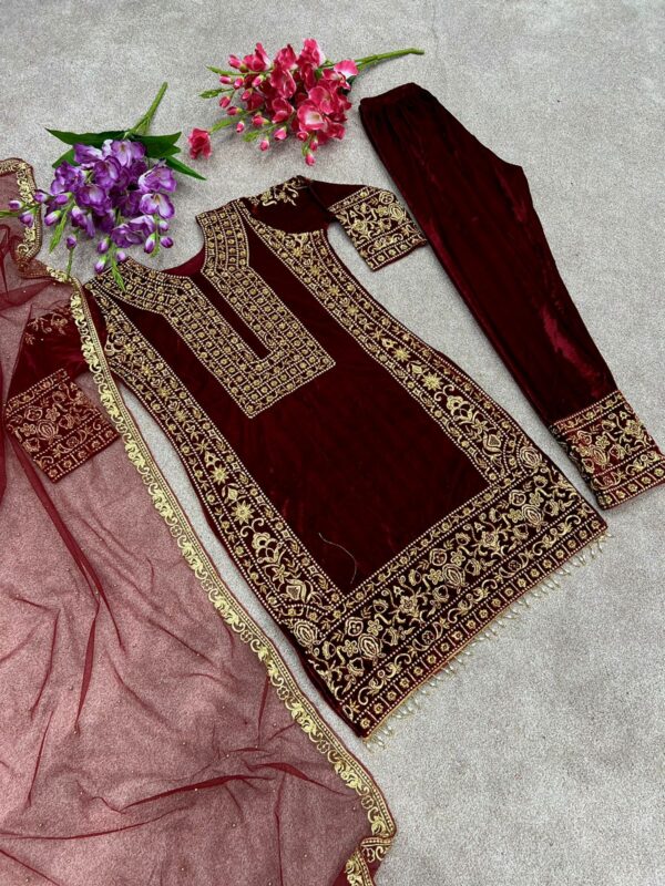 Launching New Designer Party Wear Look Top-Dupatta and Fully Stiched Bottom - Image 2