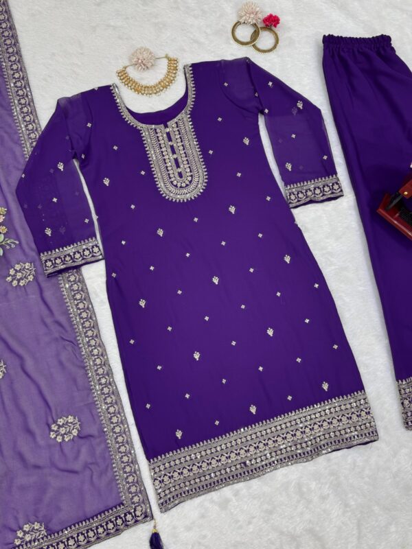 Designer Ready made Suit on Faux Georgette fabric - Image 3