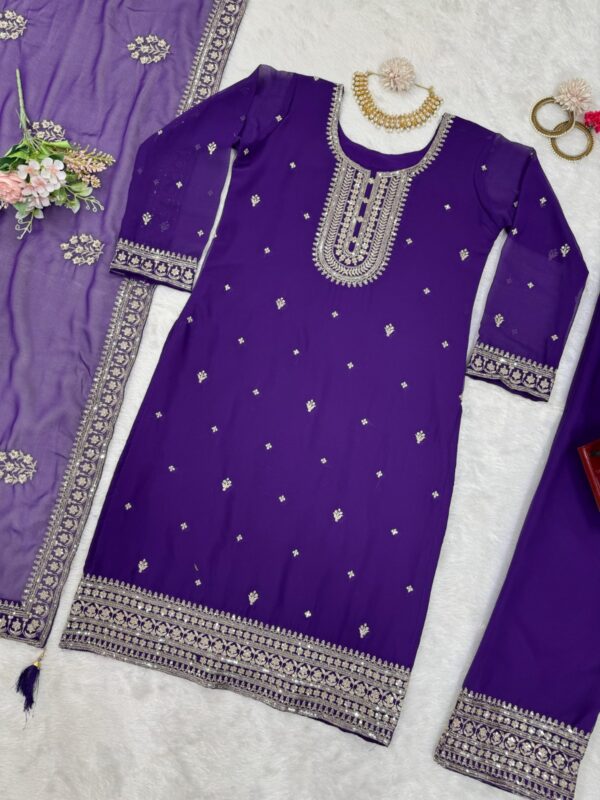 Designer Ready made Suit on Faux Georgette fabric - Image 2
