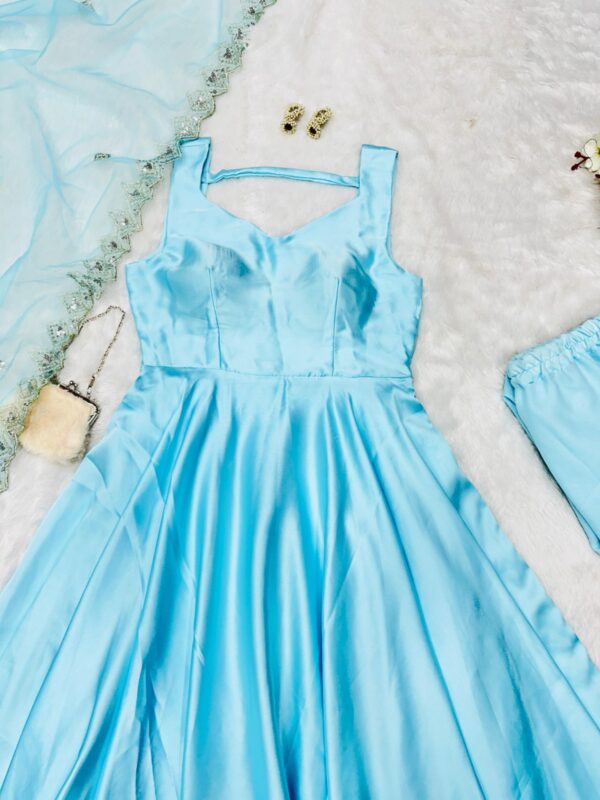 Ready made Anarkali Japan Satin Suit. - Image 4