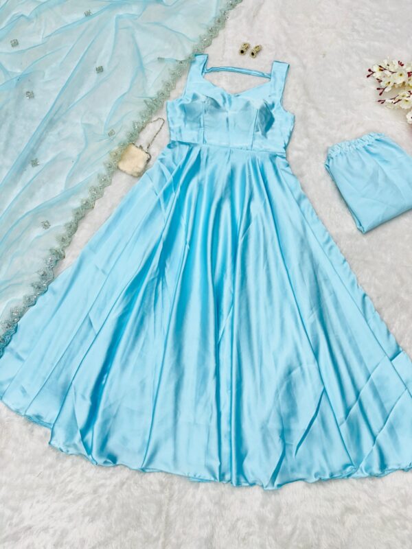 Ready made Anarkali Japan Satin Suit. - Image 5