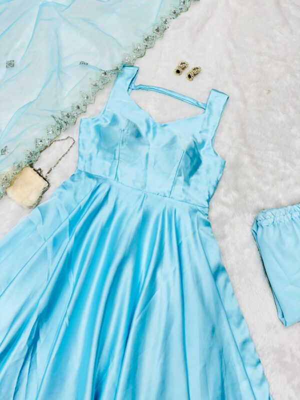 Ready made Anarkali Japan Satin Suit. - Image 3