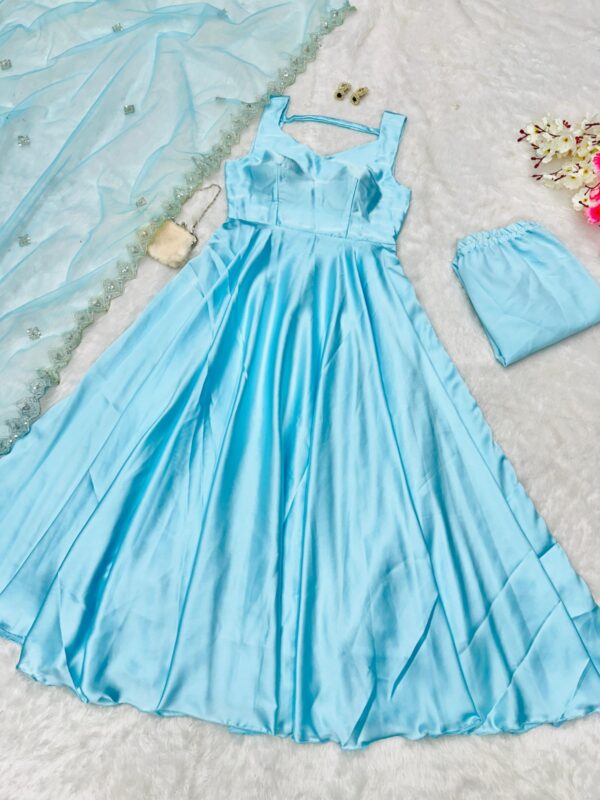 Ready made Anarkali Japan Satin Suit.