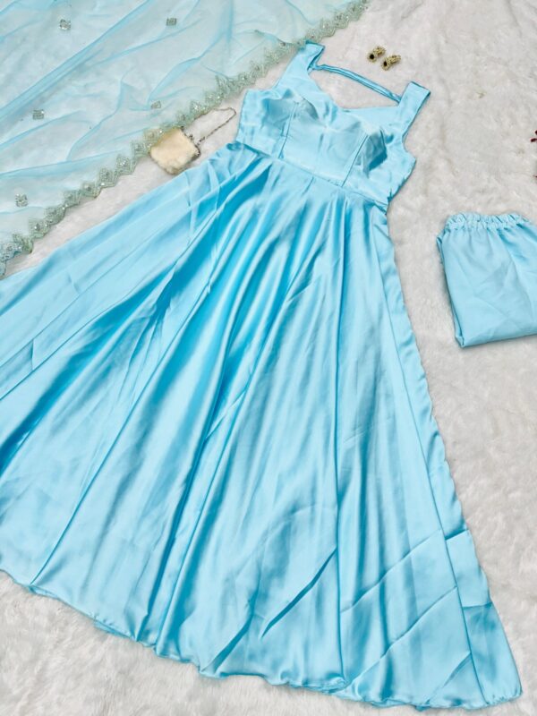 Ready made Anarkali Japan Satin Suit. - Image 2