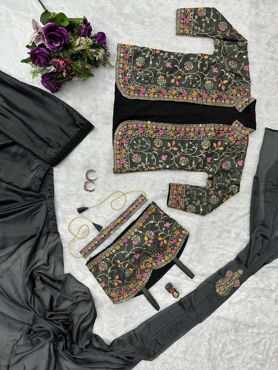 Trending Indo-western Ready To Wear Saree. - Image 5