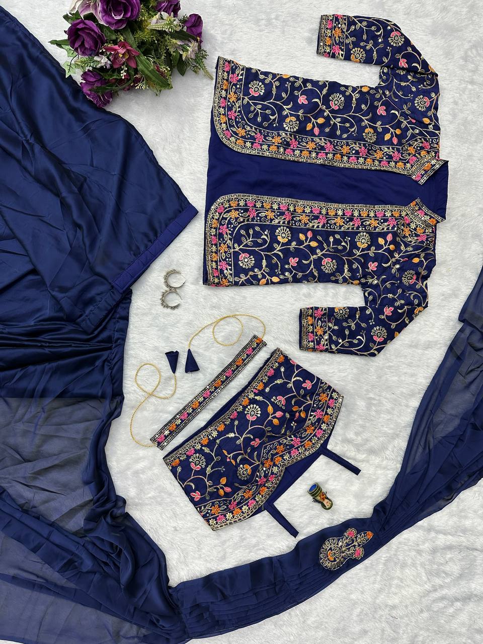 Trending Indo-western Ready To Wear Saree. - Image 9