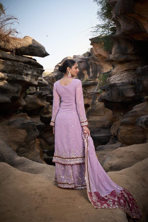 Ready made Sharara Suit with Dupatta with Sequence work. - Image 9