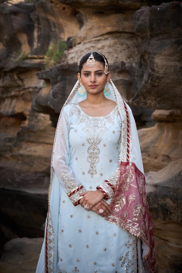 Ready made Sharara Suit with Dupatta with Sequence work. - Image 4