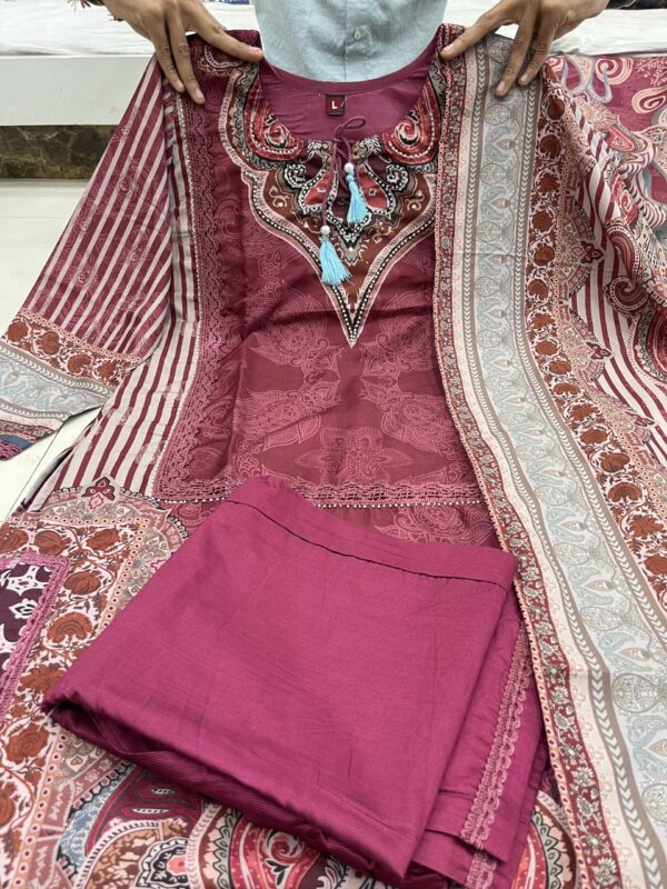 Pakistani Ready made Maroon suit For Women - Image 2