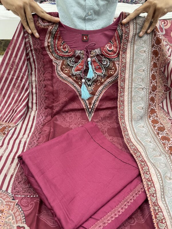 Pakistani Ready made Maroon suit For Women - Image 3