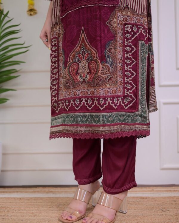Pakistani Ready made Maroon suit For Women - Image 8
