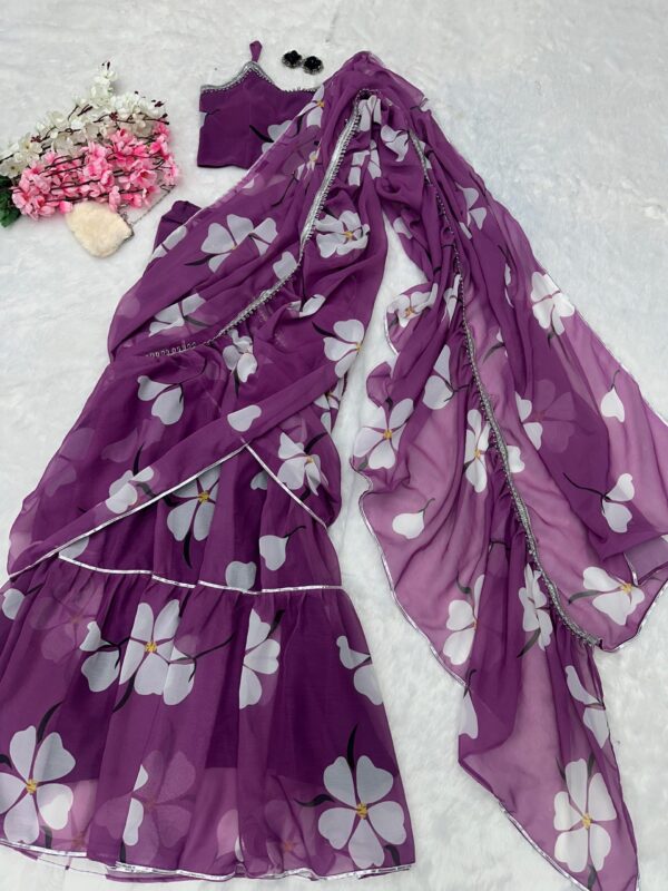 Lehenga Style Newly launched Saree with Fully stitched Blouse. - Image 5