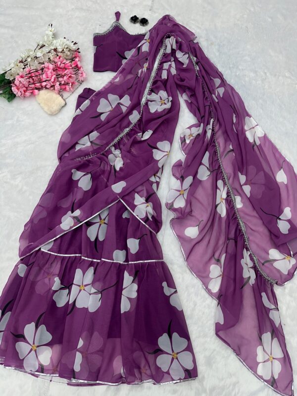 Lehenga Style Newly launched Saree with Fully stitched Blouse. - Image 10