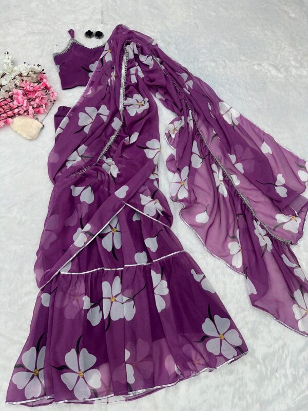 Lehenga Style Newly launched Saree with Fully stitched Blouse. - Image 7