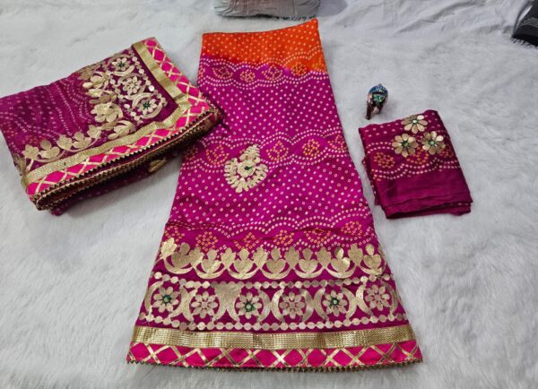 Newly launched heavy Fully stitched satan lehenga set with dupatta. - Image 3
