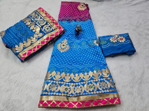 Newly launched heavy Fully stitched satan lehenga set with dupatta. - Image 10