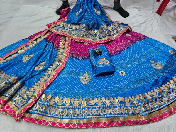 Newly launched heavy Fully stitched satan lehenga set with dupatta. - Image 11