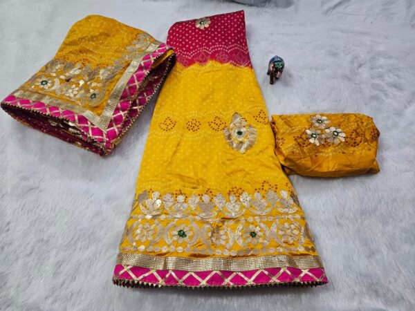 Newly launched heavy Fully stitched satan lehenga set with dupatta. - Image 4