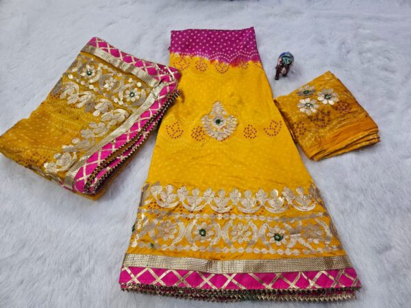 Newly launched heavy Fully stitched satan lehenga set with dupatta. - Image 6