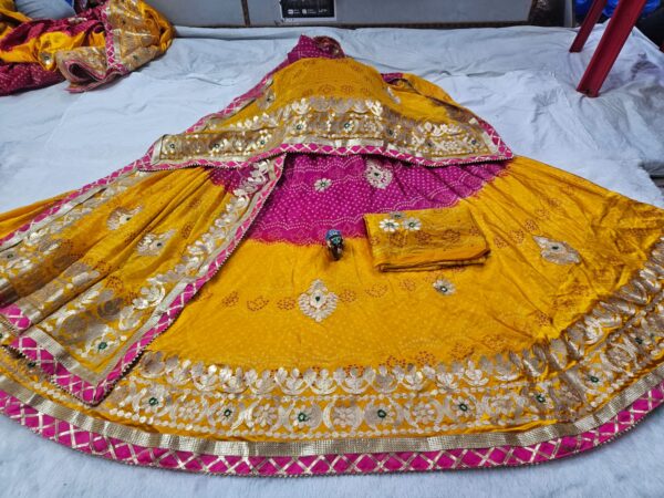 Newly launched heavy Fully stitched satan lehenga set with dupatta. - Image 7