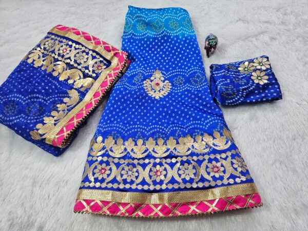 Newly launched heavy Fully stitched satan lehenga set with dupatta. - Image 12