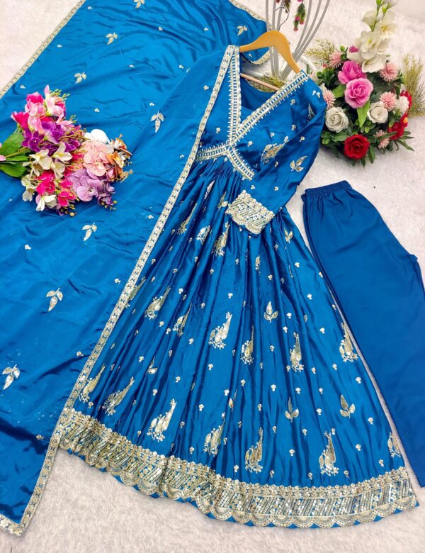 Ready To Wear Fully Stitched Aliya-Cut Gown with Pant and Dupatta. - Image 2