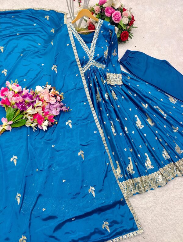 Ready To Wear Fully Stitched Aliya-Cut Gown with Pant and Dupatta. - Image 4