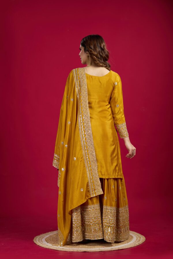 Ready made Fully stitched Heavy Embroidery Sequence Work Top, Plazo And Dupatta. - Image 5