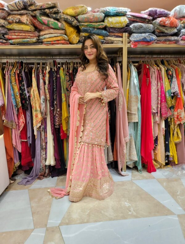 Designer Party Wear Look Ready made Top with Plazzo and Dupatta With Heavy Embroidery Work. - Image 5