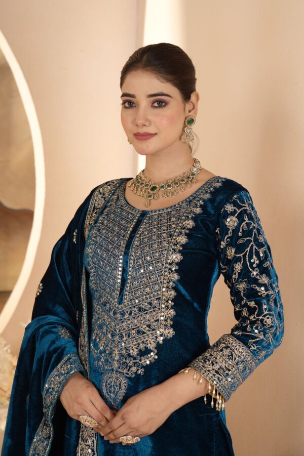 Ready Made Fully stitched Pure Heavy Viscose Velvet Suit. - Image 13