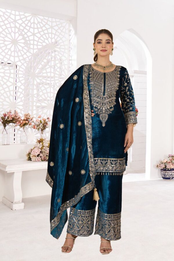 Ready Made Fully stitched Pure Heavy Viscose Velvet Suit. - Image 12
