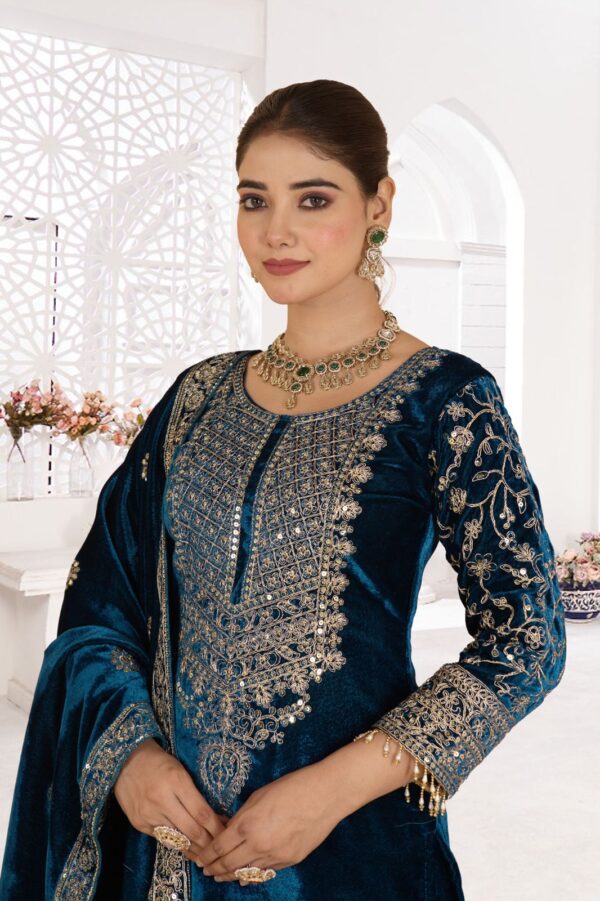 Ready Made Fully stitched Pure Heavy Viscose Velvet Suit. - Image 15