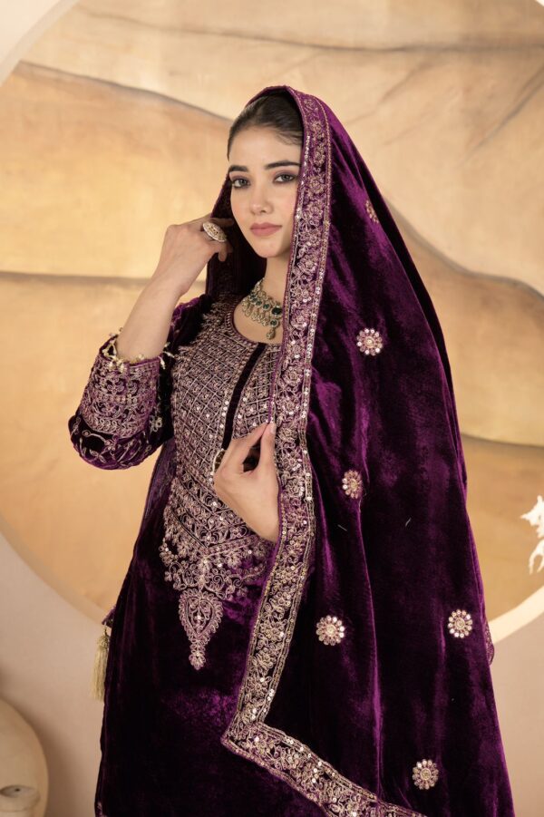 Ready Made Fully stitched Pure Heavy Viscose Velvet Suit. - Image 10