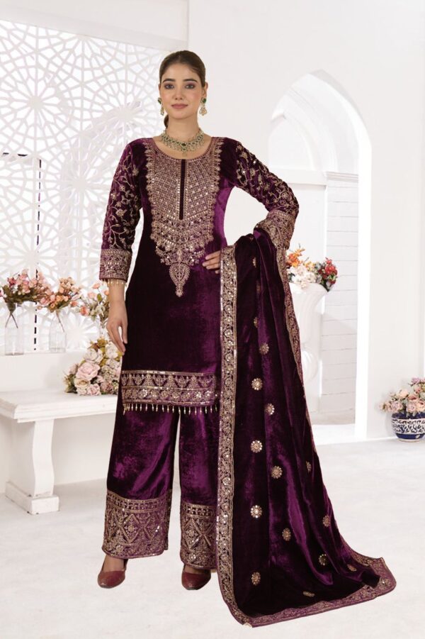 Ready Made Fully stitched Pure Heavy Viscose Velvet Suit. - Image 6