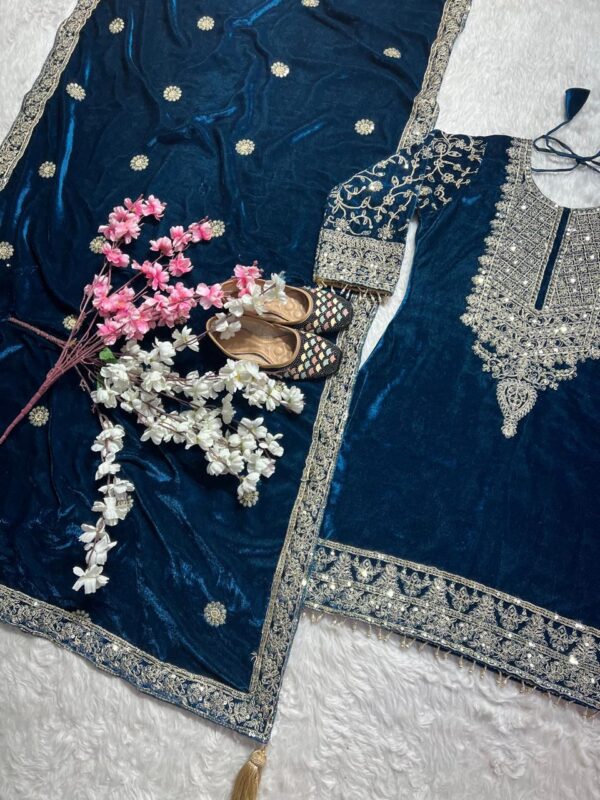 Ready Made Fully stitched Pure Heavy Viscose Velvet Suit. - Image 16