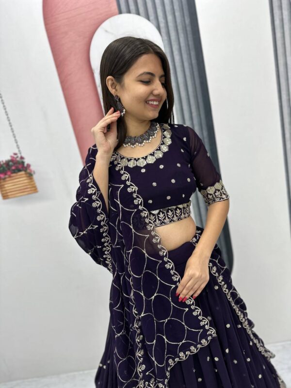 Wedding Special Heavy Embroidery Lehenga - Image 7