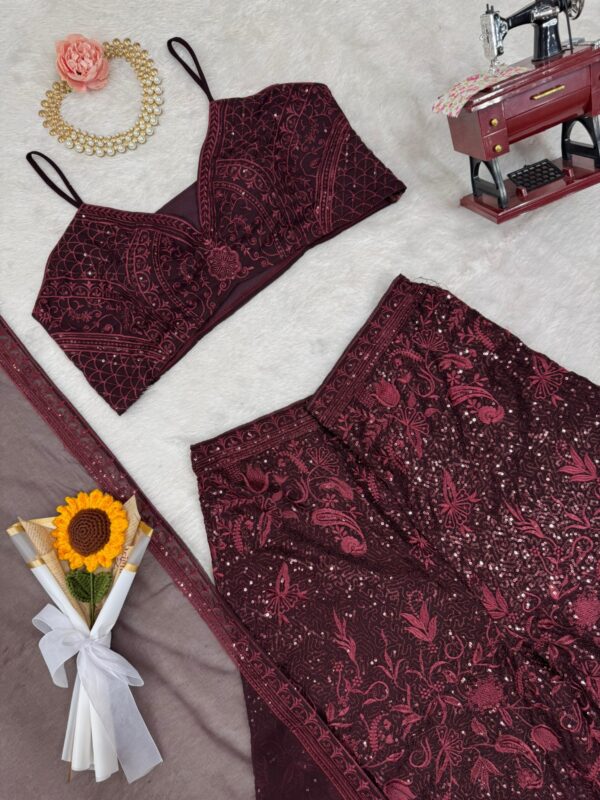 Party Wear Tube Blouse with Plazzo and Dupatta - Image 8