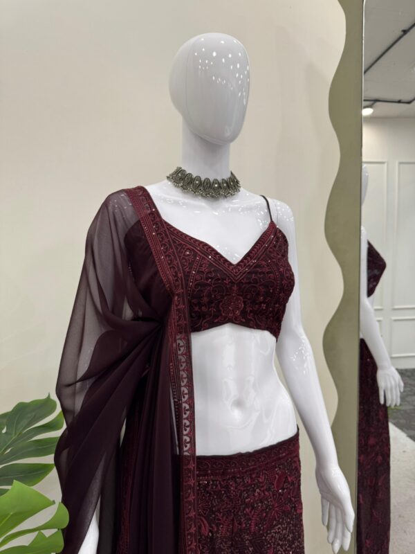 Party Wear Tube Blouse with Plazzo and Dupatta - Image 9