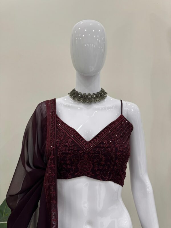 Party Wear Tube Blouse with Plazzo and Dupatta - Image 13