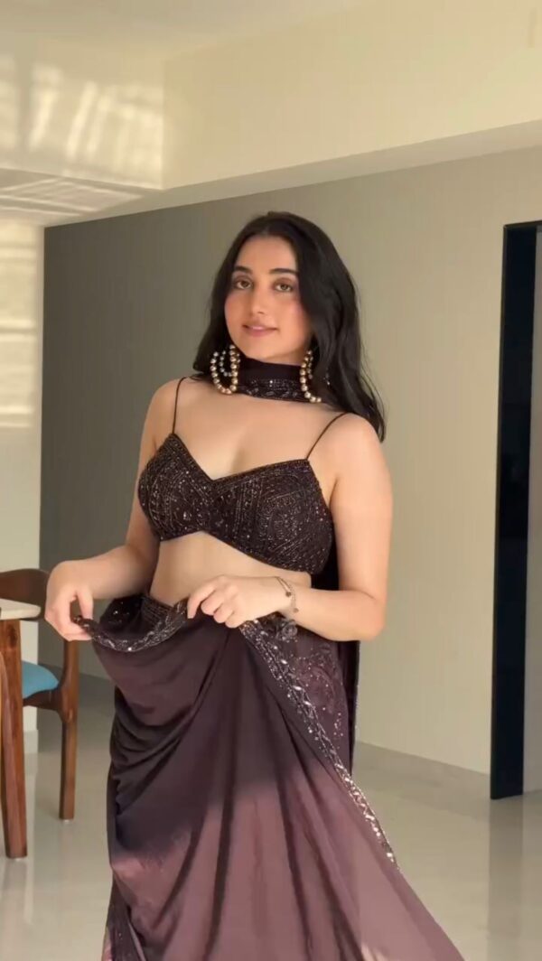 Party Wear Tube Blouse with Plazzo and Dupatta - Image 5