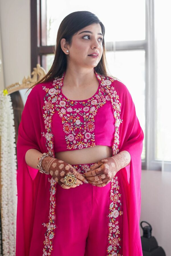 Party Wear Fully stitched Shrug lehenga - Image 6