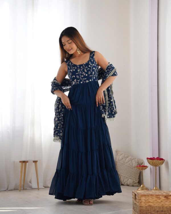 SOFT FOX GEORGETTE FABRIC FULLY FLAIR READY TO WEAR ANARKALI