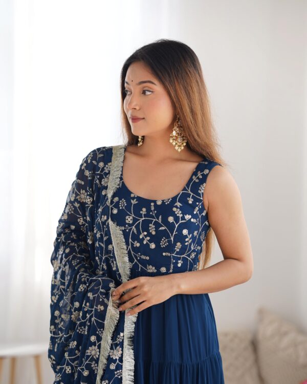 SOFT FOX GEORGETTE FABRIC FULLY FLAIR READY TO WEAR ANARKALI - Image 8