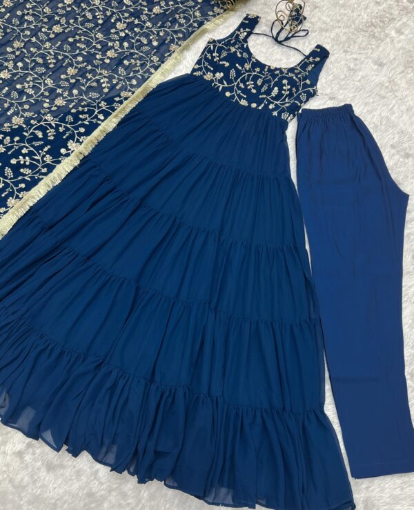 SOFT FOX GEORGETTE FABRIC FULLY FLAIR READY TO WEAR ANARKALI - Image 4