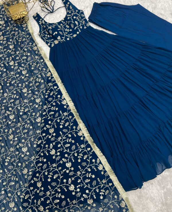 SOFT FOX GEORGETTE FABRIC FULLY FLAIR READY TO WEAR ANARKALI - Image 2