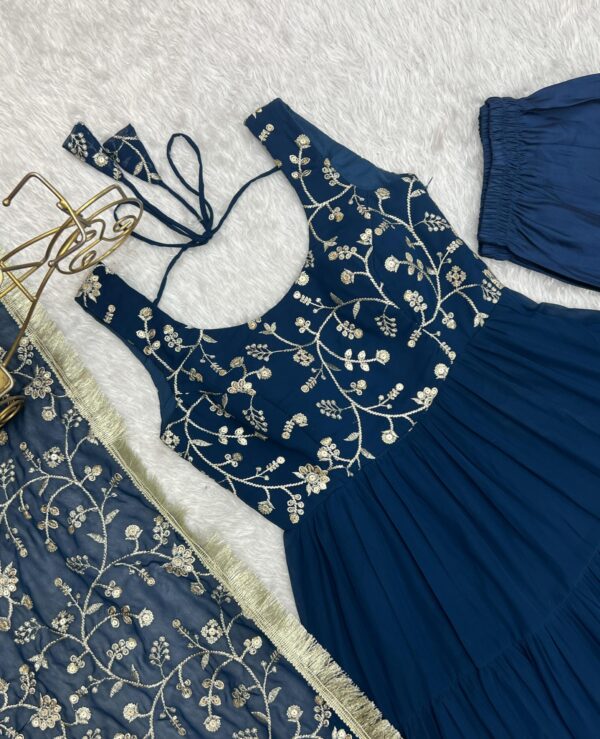 SOFT FOX GEORGETTE FABRIC FULLY FLAIR READY TO WEAR ANARKALI - Image 3