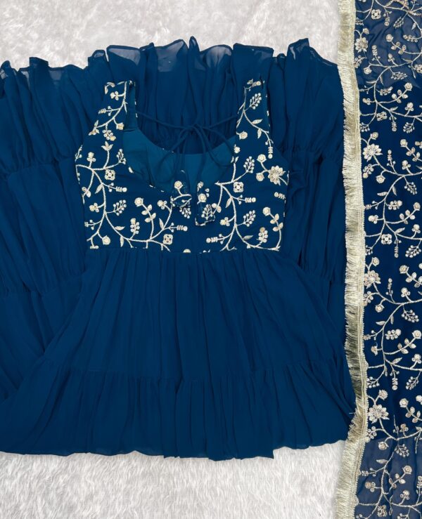 SOFT FOX GEORGETTE FABRIC FULLY FLAIR READY TO WEAR ANARKALI - Image 7