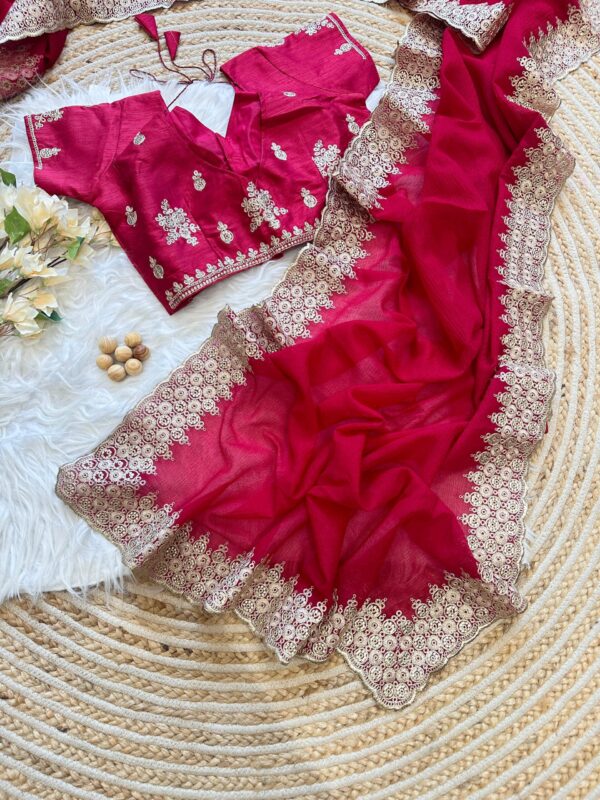 Premium chiffon Work saree - Image 5